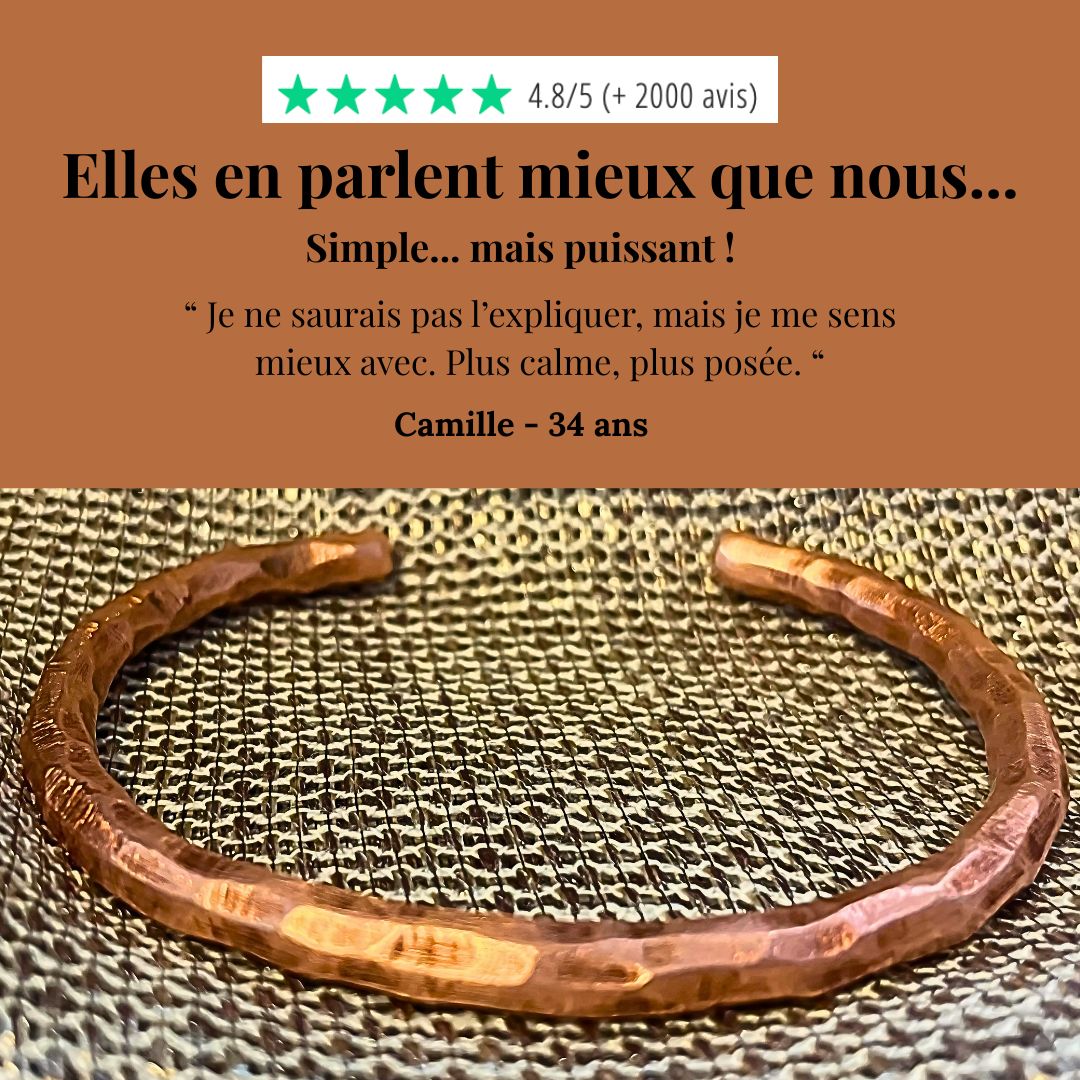 Bracelet en cuivre martelé