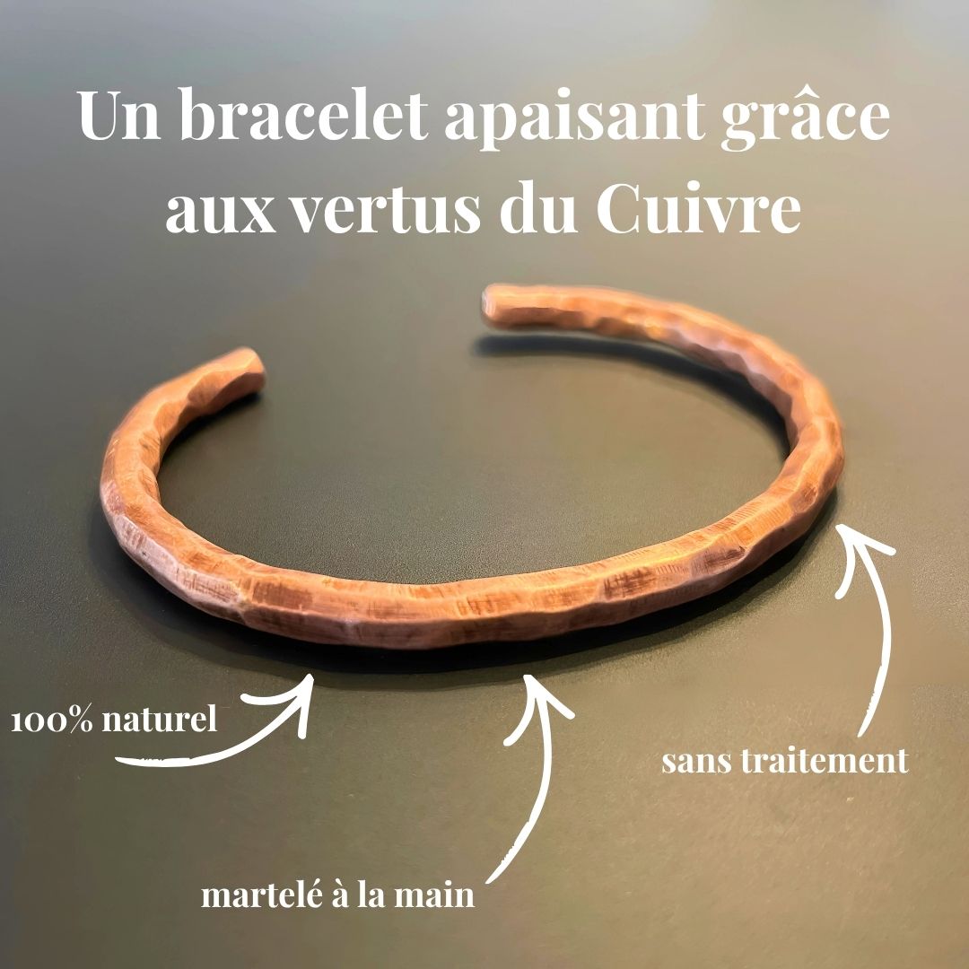 Bracelet en cuivre martelé