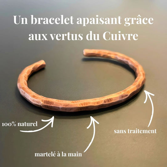 Bracelet en cuivre martelé