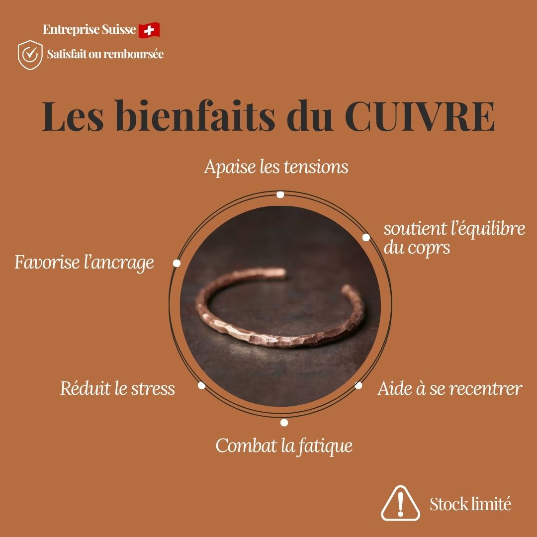 Bracelet en cuivre martelé