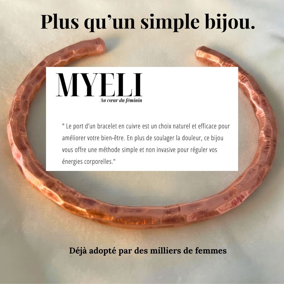 Bracelet en cuivre martelé